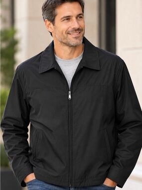 Kenneth Cole Reaction Jacket Size XL Black Lightweight Lined Zip Interior Pocket